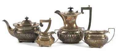 A George V silver four piece tea and coffee service.