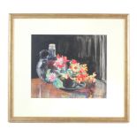 Isabel Joan Clarke Gillan (British, 20th Century School), Flowers and Old Flagon, watercolour.