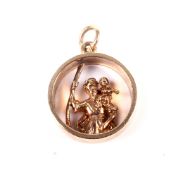 A vintage 9ct gold St Christopher pendant.