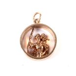 A vintage 9ct gold St Christopher pendant.