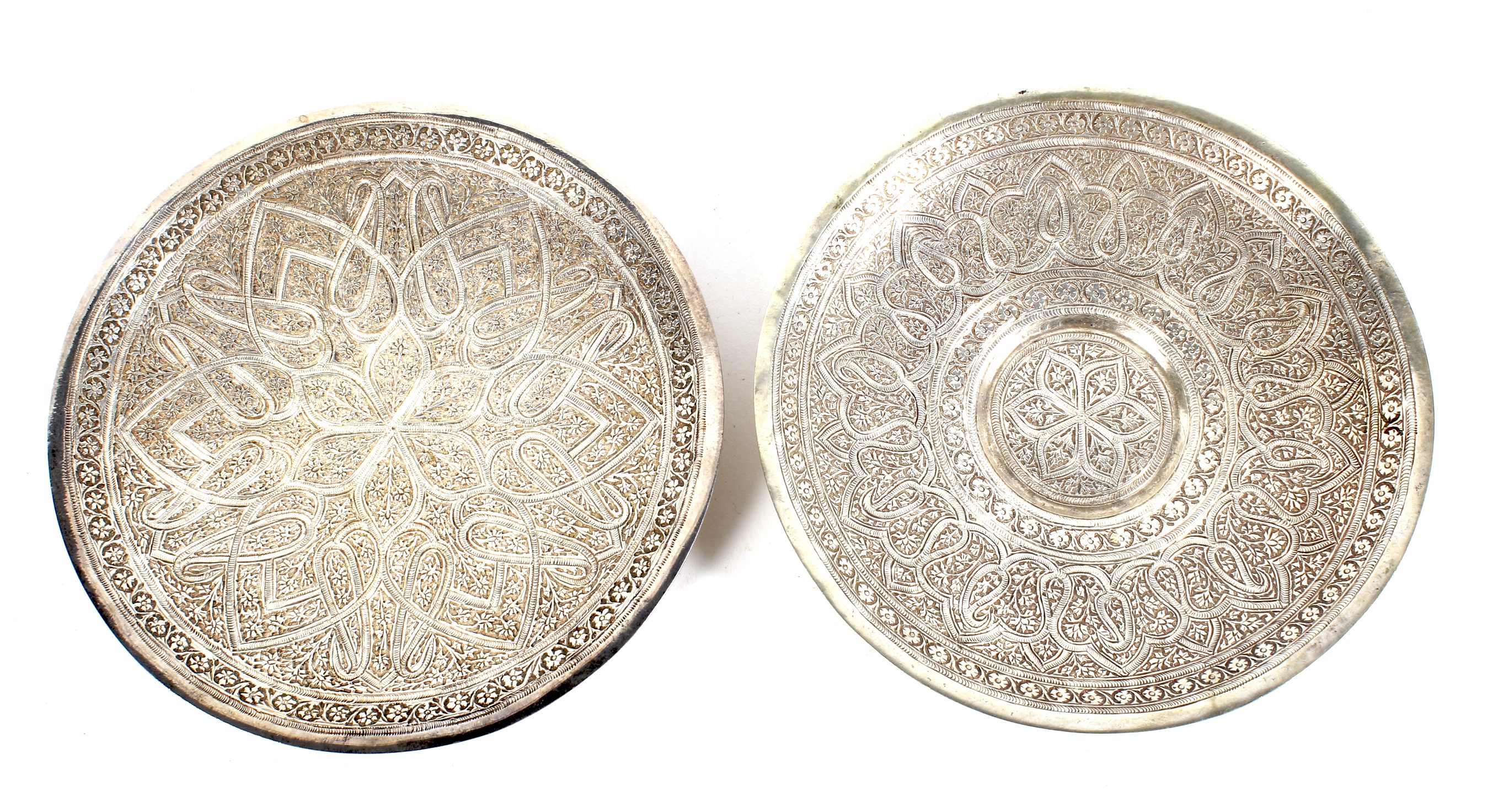 Two Middle Eastern white metal teacups and saucers. - Image 4 of 4