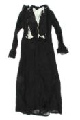 A 20th century ladies black Chantilly lace dress.