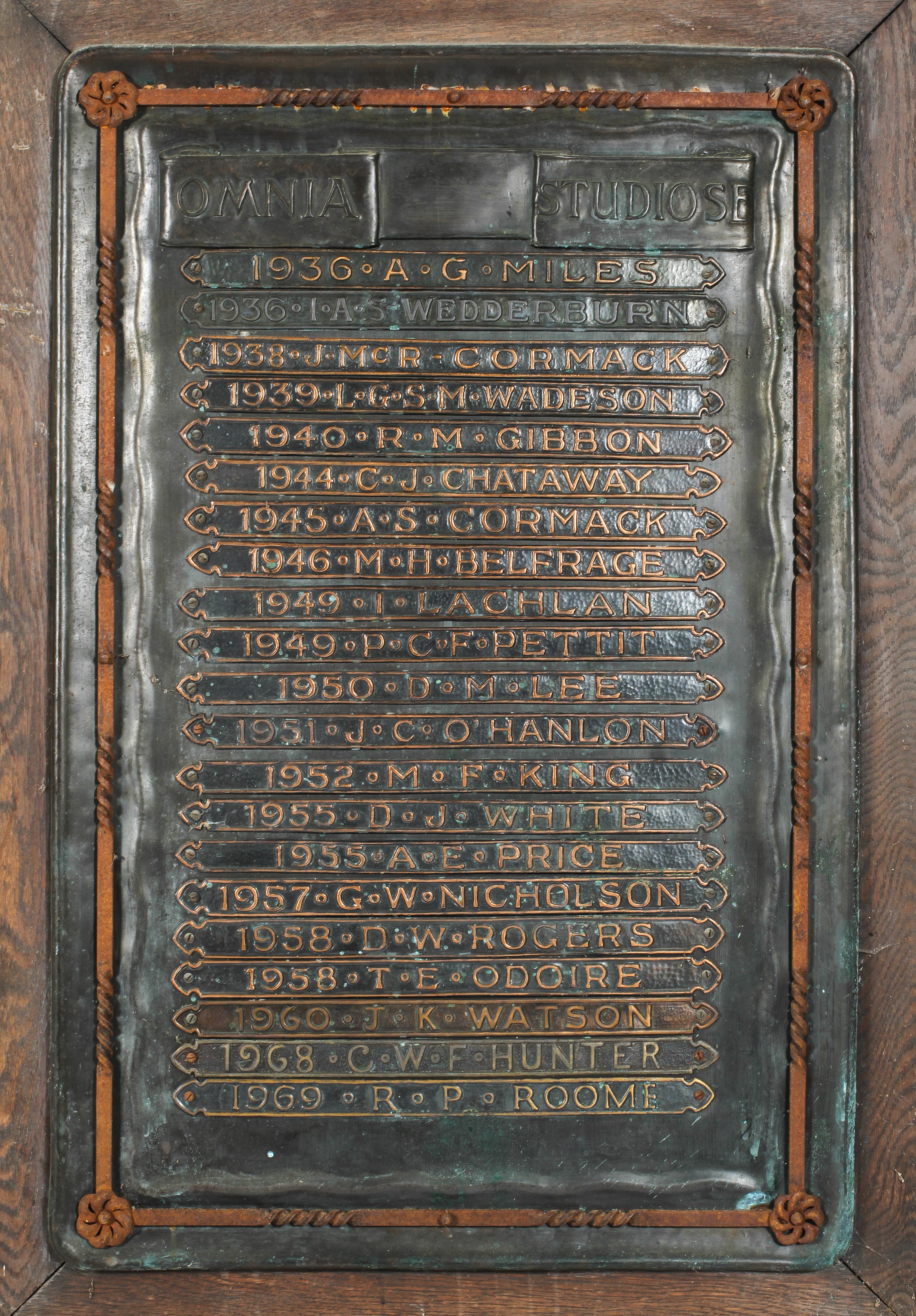 A pair of copper honours boards. - Image 2 of 3