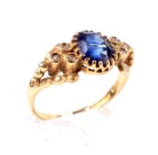 A vintage 18ct gold, sapphire and diamond dress ring.