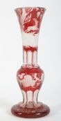 A 19th century cut glass cranberry vase.