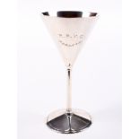 An unusual Art Deco silver martini glass by the Goldsmiths & Silversmiths Co.