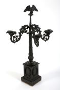 A French Empire style three-light candelabra, late 19th/early 20th century.