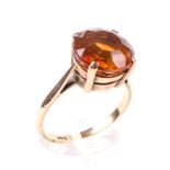 A citrine single stone ring.