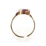 An 18ct gold Rubelite tourmaline and diamond ring,