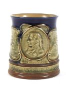 A late 19th century Royal Doulton stoneware commemorative Lord Nelson mug.