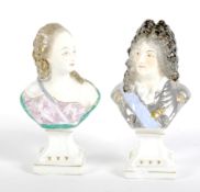 Two late 19th Century Continental porcelain figures of Louis XIV and Madame du Barry.