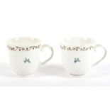 Two Bristol (Champions) porcelain coffee cups, circa 1775.