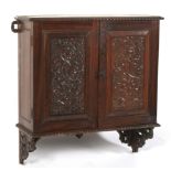 A Victorian rosewood hanging hall cupboard.