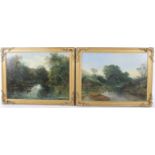 A pair of late 19th century oil on canvases.
