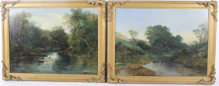 A pair of late 19th century oil on canvases.