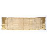 A 19th century gold silk scarf.