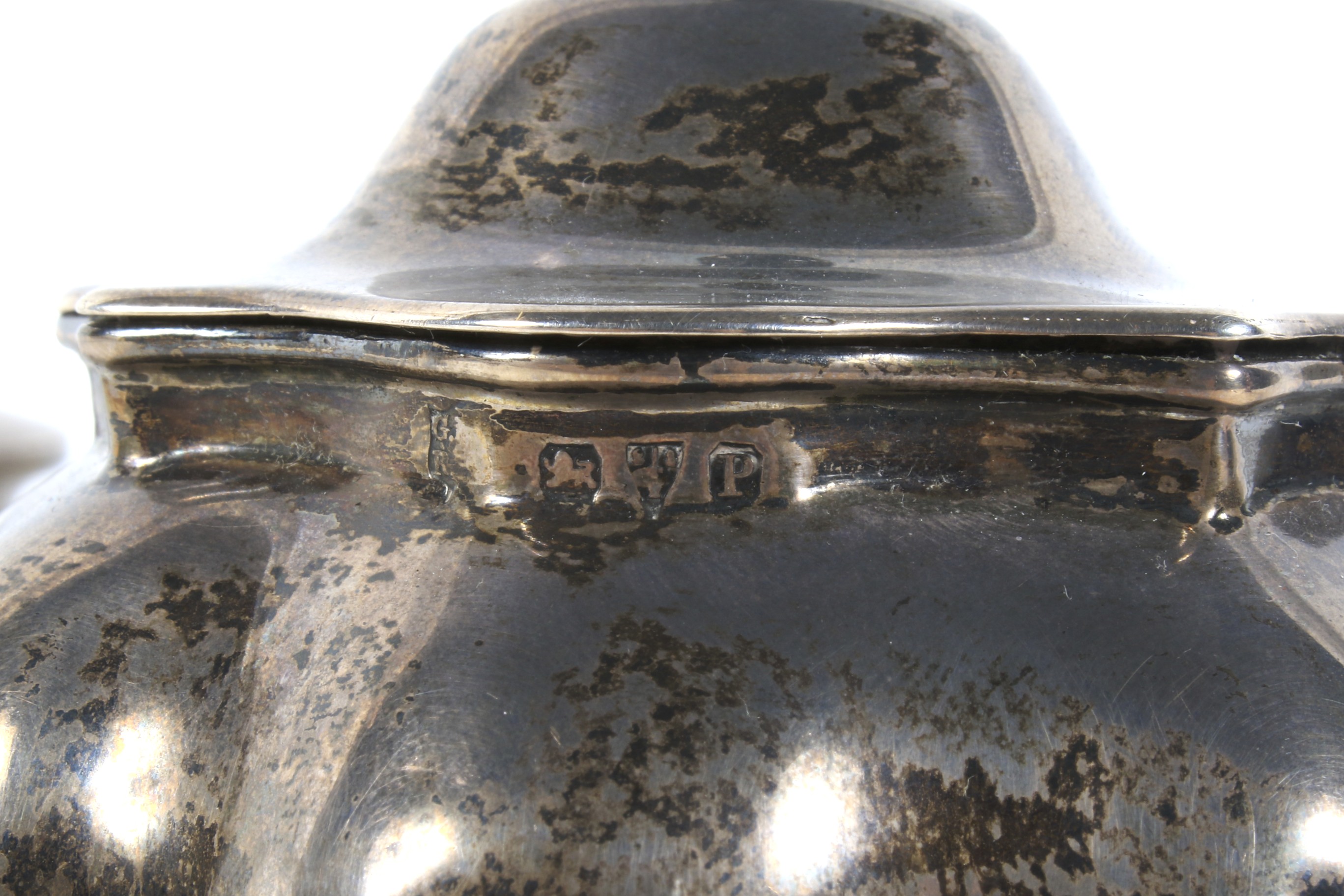 A late Victorian silver tea caddy and a silver mounted glass jar. - Image 2 of 3