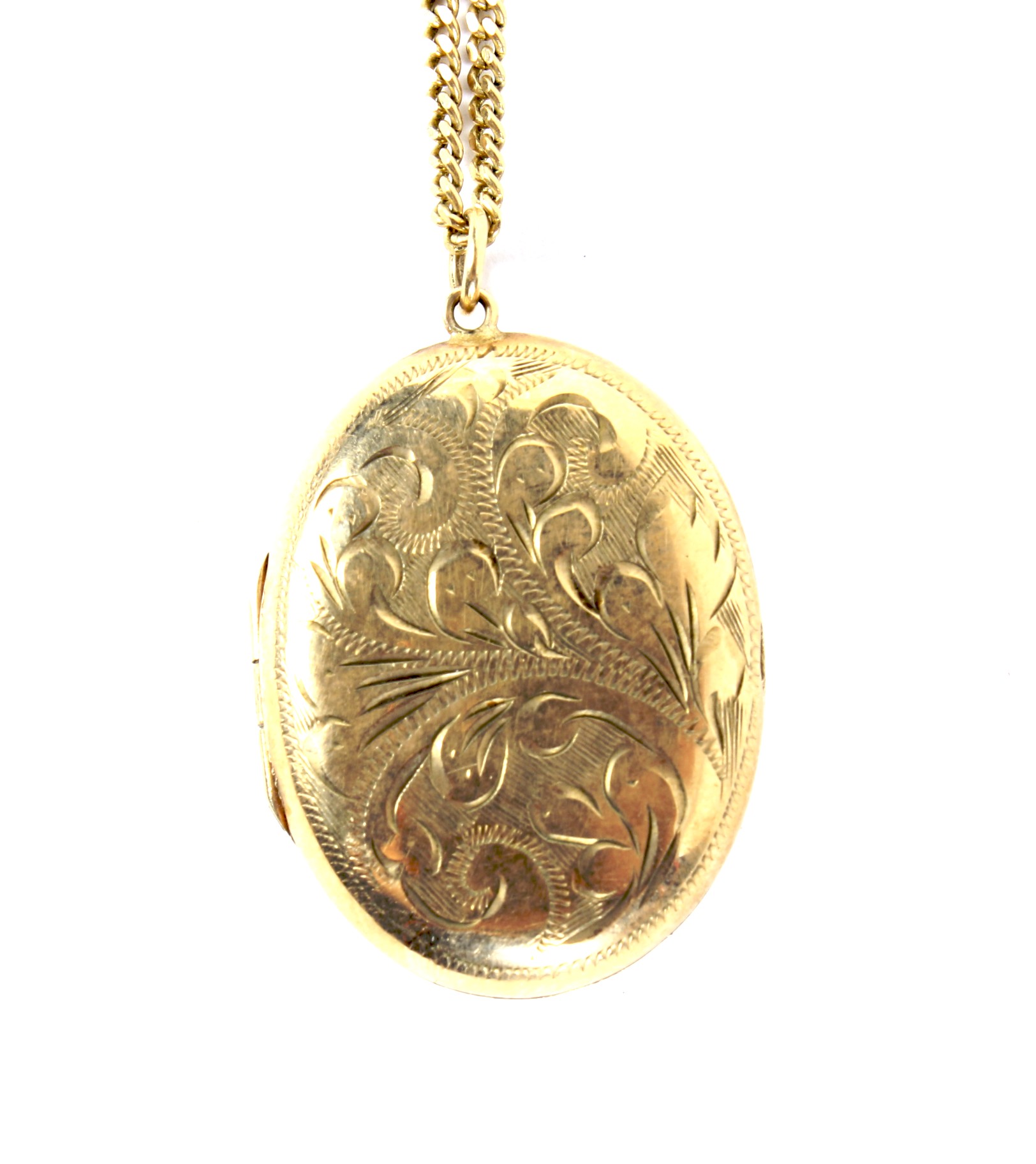 A 9ct gold photo locket on 9ct gold chain. - Image 2 of 3