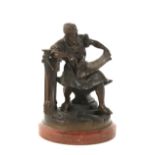 A late 19th century bronze figure of The Blacksmith after Hans Guradze (1861-1922).