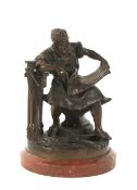 A late 19th century bronze figure of The Blacksmith after Hans Guradze (1861-1922).