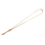 A modern Italian 9ct gold lariat type cable necklace.