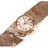 A vintage 9ct gold Omega manual wind ladies wristwatch.