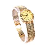 A ladies 14ct gold Eterna wristwatch.