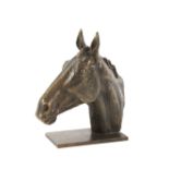 A 20th century bronze bust of a horse.