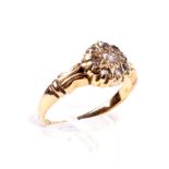 A late Victorian 18ct gold and diamond cluster ring.