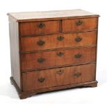 A 19th century burr walnut chest of drawers.
