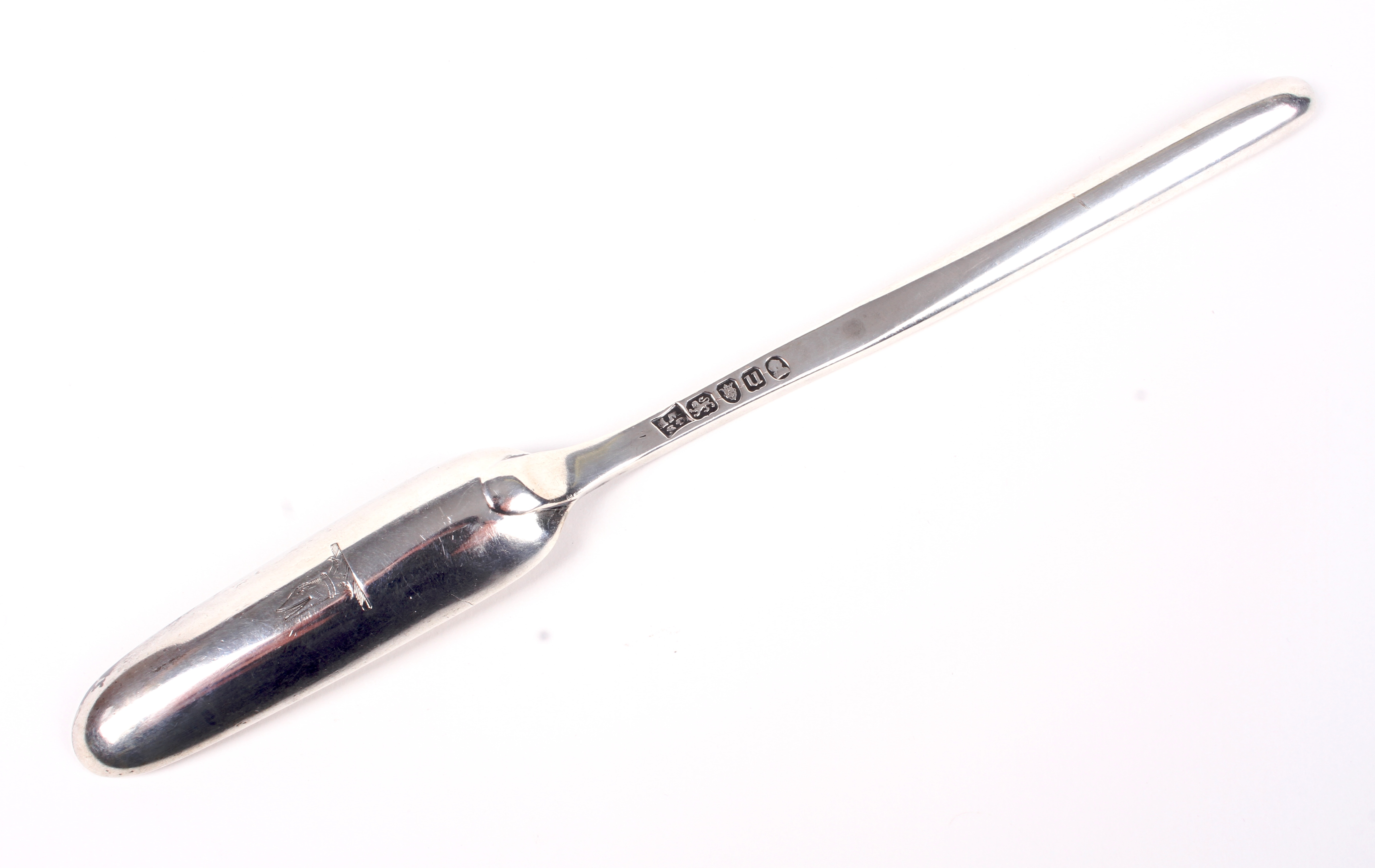 A Georgian silver double ended marrow spoon. - Image 2 of 2