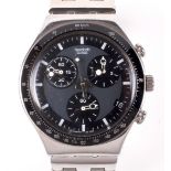 A gents stainless steel quartz Swatch Irony chronometer wristwatch.