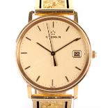 A vintage 18ct gold cased gents Eterna wristwatch.