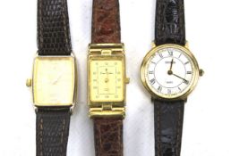 Three vintage ladies wrist watches.