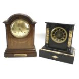 Two 20th century mantle clocks.