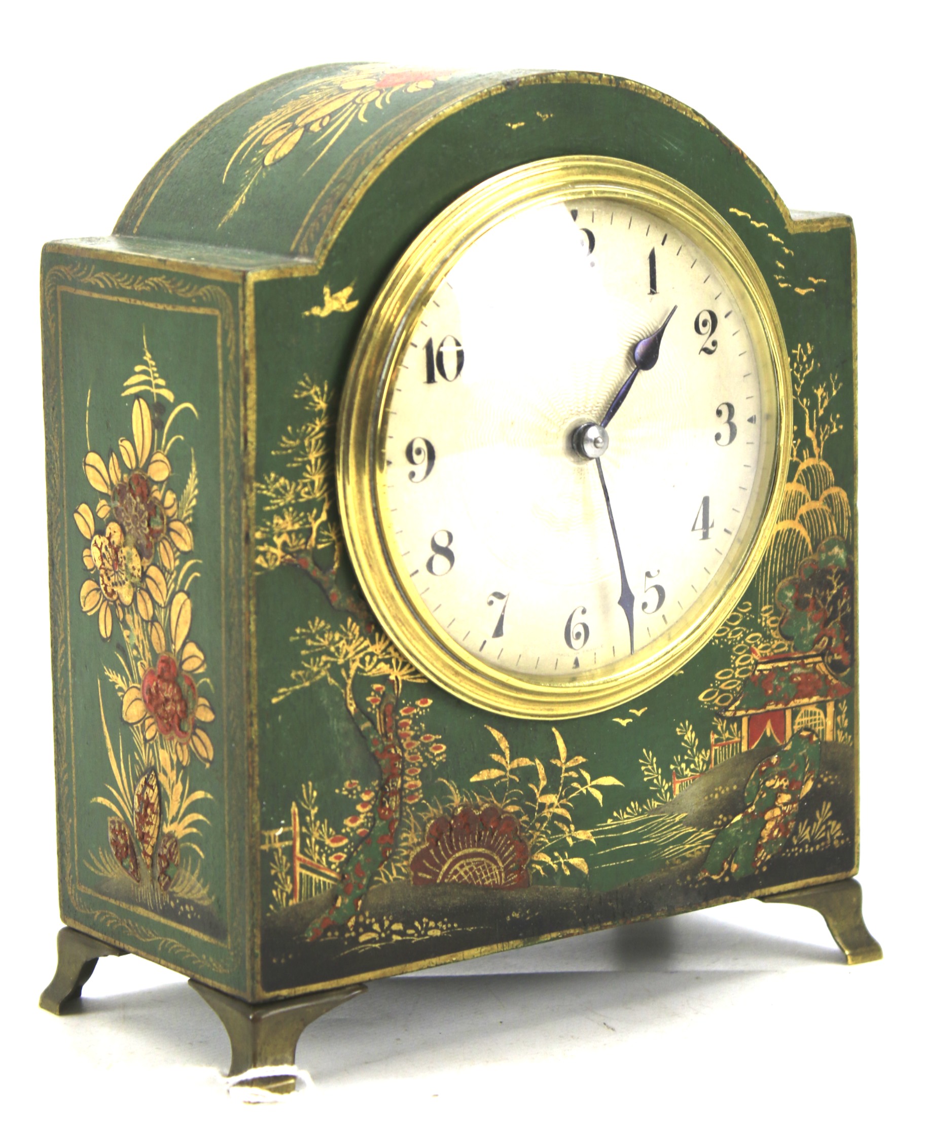 A 20th century Chinoiserie mantel clock.