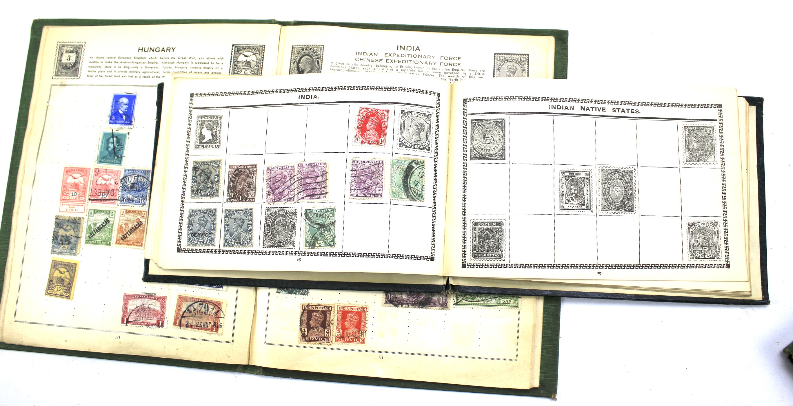 Three early 20th century stamp albums partly mounted with worldwide stamps. - Image 3 of 3