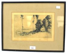 A 20th century signed etching.