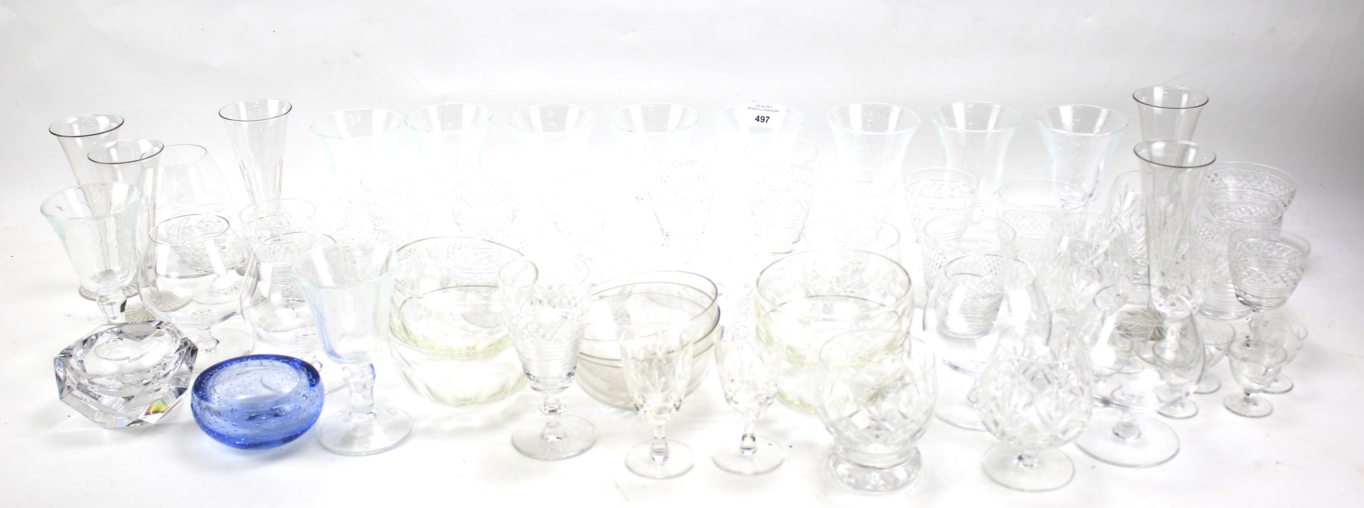 An assortment of glassware.