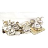 An assortment of silver plated wares.