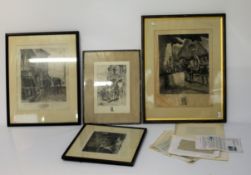 Four signed prints after works by Jean-Louis Meissonier.