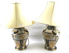 A pair of large 20th century table lamps.