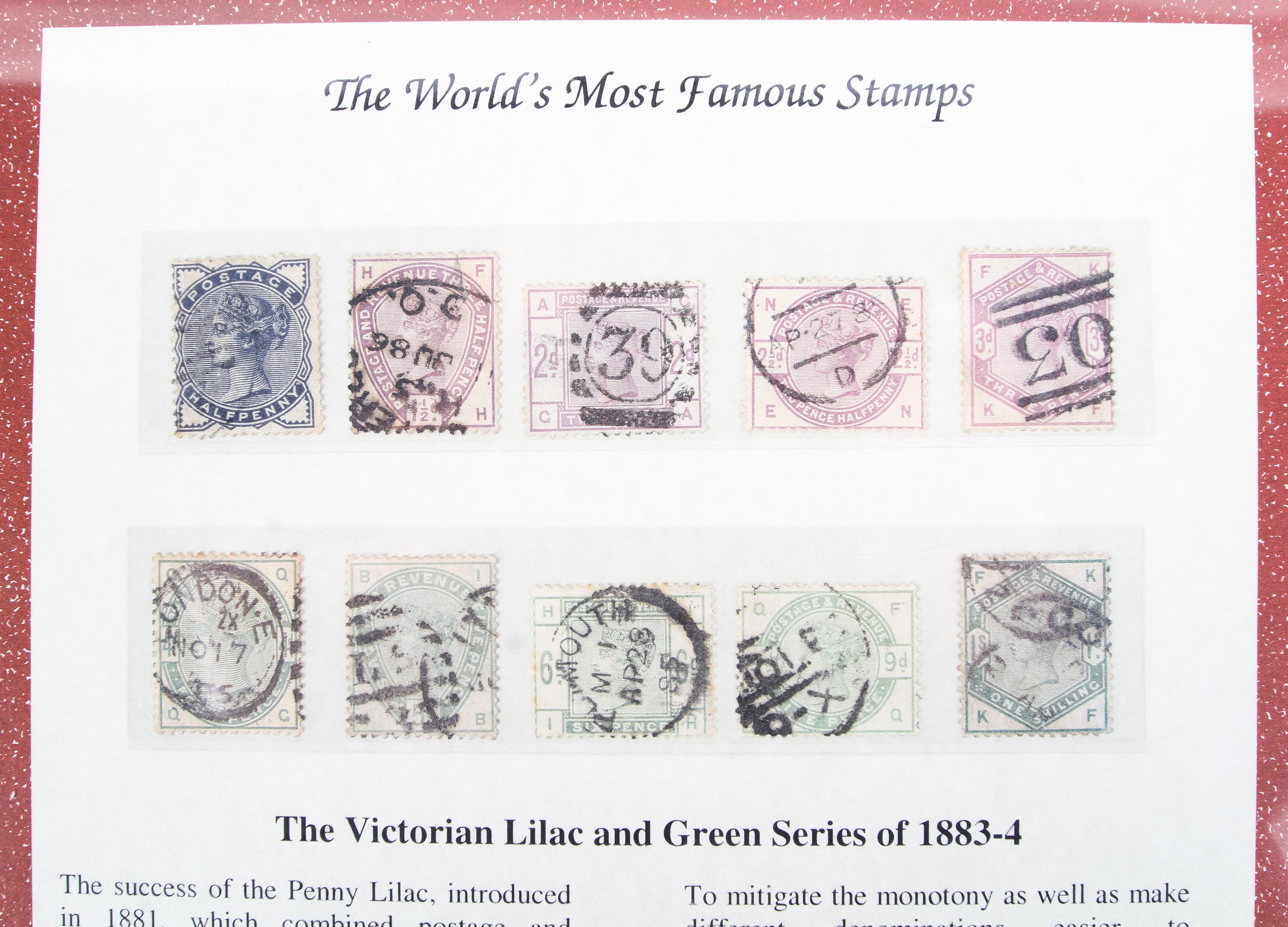 A Westminster Collection Ltd folder containing the Victorian Lilac and Green 1883-4 stamps. - Image 2 of 2