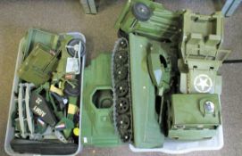 An assortment of vintage Action Man vehicles.