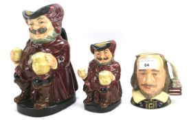 Three Royal Doulton Toby jugs.