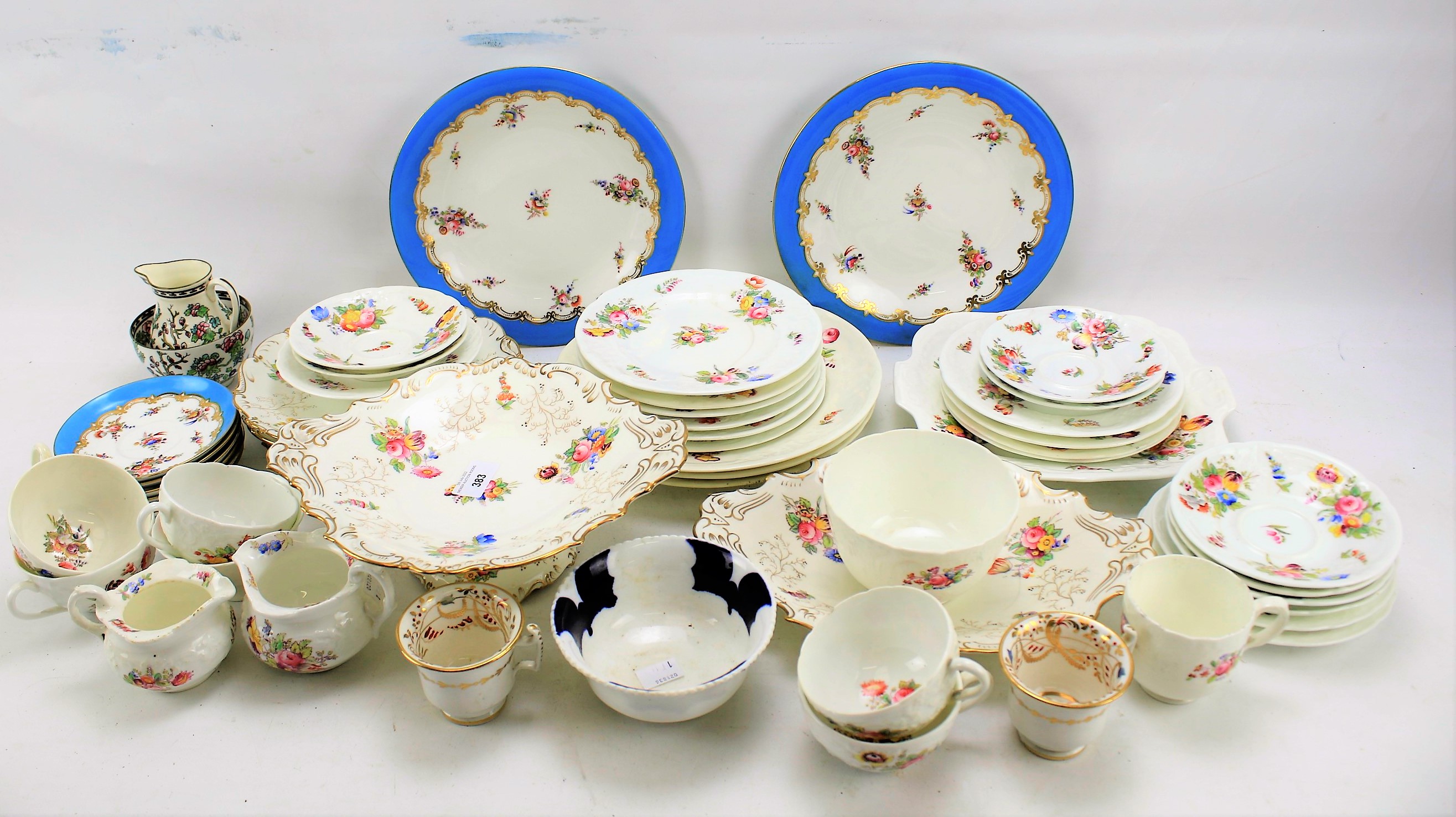 An assortment of 19th century and later English porcelain.