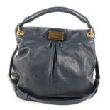 A Marc Jacobs navy leather shoulder bag.