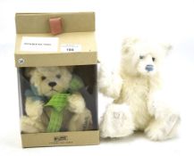 A Steiff teddy bear (boxed) and a Charlie Bear.