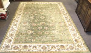 A contemporary silk blend rug.