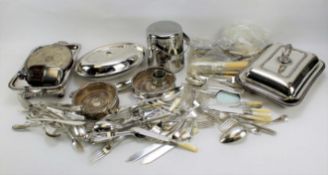 An assortment of silver plate.